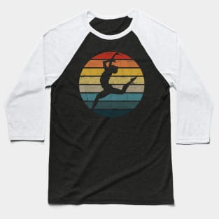 Dancer Silhouette On A Distressed Retro Sunset product Baseball T-Shirt